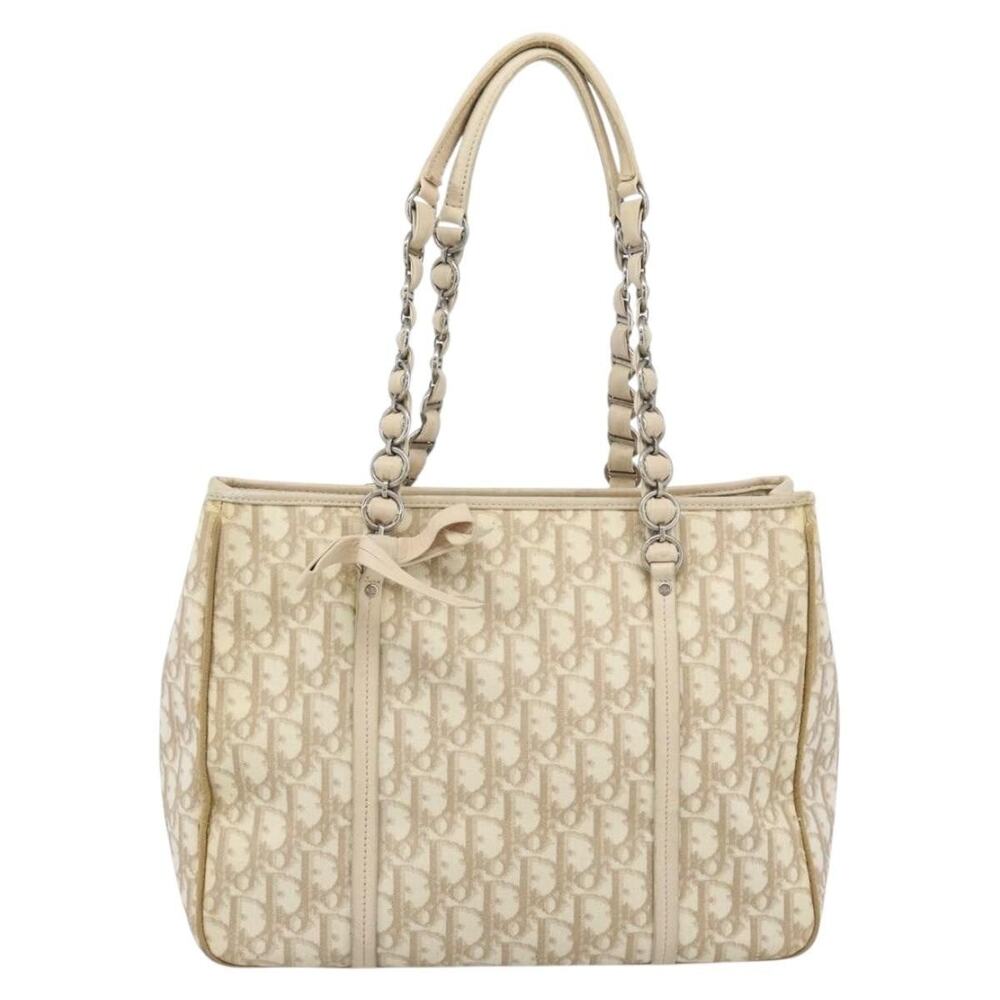 Dior Trotter Romantic Chain Tote Bag White